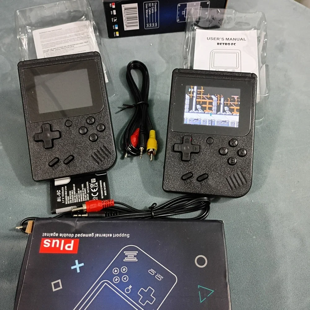 Retro FC Plus Handheld Game Console 3.0 LCD 400 in 1 Black Portable System Pack